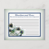 Carte de conseil écrite Peacock Feathers Bleu/Vert (Devant)