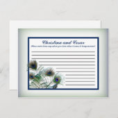 Carte de conseil écrite Peacock Feathers Bleu/Vert (Devant / Derrière)