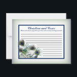 Carte de conseil écrite Peacock Feathers Bleu/Vert<br><div class="desc">Ces adorables Cartes de Conseils Écrits sont un complément parfait à tout Mariage. Il vous suffit de remettre ces cartes à vos invités, ainsi que des stylos Sharpie à pointe fine. Vos invités peuvent alors noter tous les conseils qu'ils ont pour la nouvelle mariée et mariée. Ils sont imprimés à...</div>