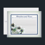 Carte de conseil écrite Peacock Feathers Bleu/Vert<br><div class="desc">Ces adorables Cartes de Conseils Écrits sont un complément parfait à tout Mariage. Il vous suffit de remettre ces cartes à vos invités, ainsi que des stylos Sharpie à pointe fine. Vos invités peuvent alors noter tous les conseils qu'ils ont pour la nouvelle mariée et mariée. Ils sont imprimés à...</div>