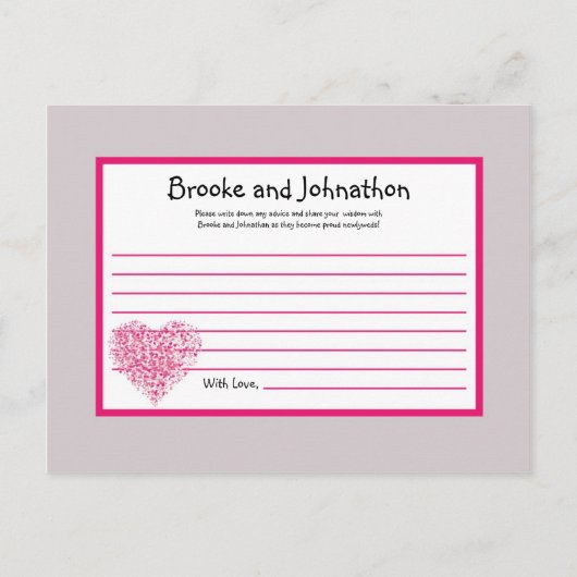 Carte de conseil écrite Pétales floraux rose (Devant)