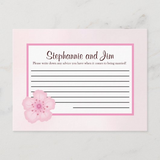 Carte de conseil écrite Pink Cherry Blossom (Devant)