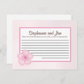 Carte de conseil écrite Pink Cherry Blossom (Devant / Derrière)