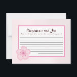 Carte de conseil écrite Pink Cherry Blossom<br><div class="desc">Ces adorables Cartes de Conseils Écrits sont un complément parfait à tout Mariage. Il vous suffit de remettre ces cartes à vos invités, ainsi que des stylos Sharpie à pointe fine. Vos invités peuvent alors noter tous les conseils qu'ils ont pour la nouvelle mariée et mariée. Ils sont imprimés à...</div>