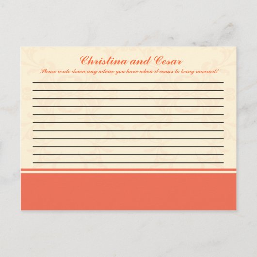 Carte de conseil écrite Pinkish/Peach Formal Scrol (Devant)