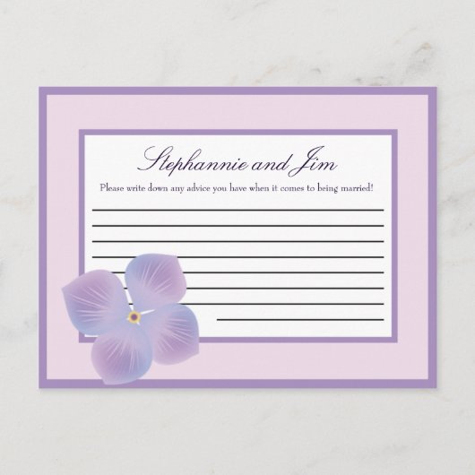 Carte de conseil écrite Purple Hydrangea (Devant)