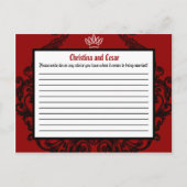 Carte de conseil écrite Raspberry Crimson Red Orna (Devant)