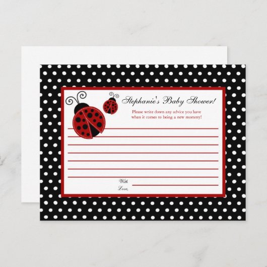 Carte de conseil écrite Red Ladybug (Devant / Derrière)