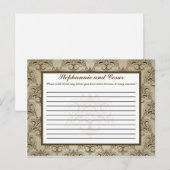Carte de conseil écrite Tanish Brown Damask (Devant / Derrière)