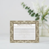Carte de conseil écrite Tanish Brown Damask (Debout devant)
