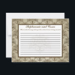 Carte de conseil écrite Tanish Brown Damask<br><div class="desc">Ces adorables Cartes de Conseils Écrits sont un complément parfait à tout Mariage. Il vous suffit de remettre ces cartes à vos invités, ainsi que des stylos Sharpie à pointe fine. Vos invités peuvent alors noter tous les conseils qu'ils ont pour la nouvelle mariée et mariée. Ils sont imprimés à...</div>