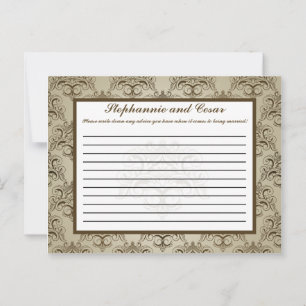 Carte de conseil écrite Tanish Brown Damask
