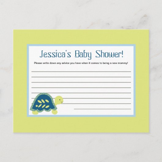 Carte de conseil écrite Tortues bleues de mer (Devant)