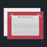 Carte de conseil écrite White Dove Red Blue BG Rib<br><div class="desc">Ces adorables Cartes de Conseils Écrits sont un complément parfait à tout Mariage. Il vous suffit de remettre ces cartes à vos invités, ainsi que des stylos Sharpie à pointe fine. Vos invités peuvent alors noter tous les conseils qu'ils ont pour la nouvelle mariée et mariée. Ils sont imprimés à...</div>