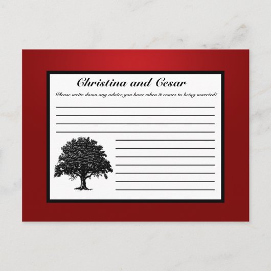 Carte de conseil écrite White Tree Red Black Strip (Devant)
