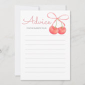 Carte de conseil en Baby shower cerise et rose (Devant)