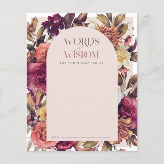 Carte de conseil en Baby shower rose Arch Wreath A (Devant)