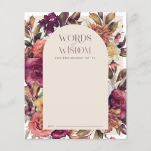 Carte de conseil en Baby shower Tan Arch Wreath Au