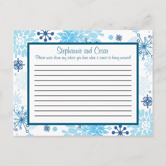 Carte de conseil en écriture Blue Tree / Snowflake (Devant)