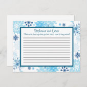 Carte de conseil en écriture Blue Tree / Snowflake (Devant / Derrière)