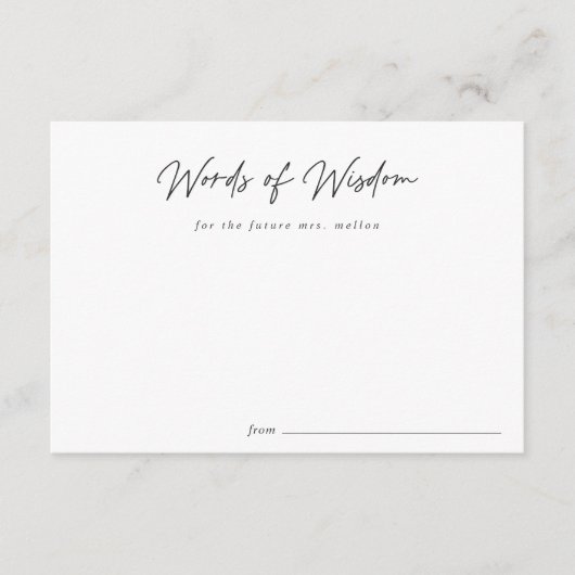 Carte de conseil en Fête des mariées de script noi (Devant)