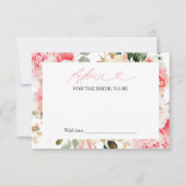Carte de conseil en Fête des mariées florale Blush (Devant)