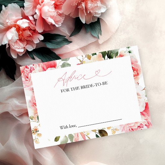Carte de conseil en Fête des mariées florale Blush