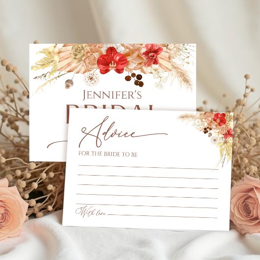 Carte de conseil en Fête des mariées Florale Boho 