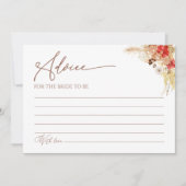 Carte de conseil en Fête des mariées Florale Boho  (Devant)