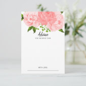 Carte de conseil en Fête des mariées florale Coral (Debout devant)