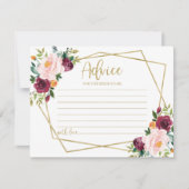 Carte de conseil en Fête des mariées Florale Gold  (Devant)