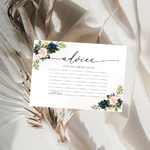 Carte de conseil en Fête des mariées florale Marin