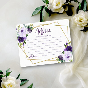 Carte de conseil en Fête des mariées Florale viole