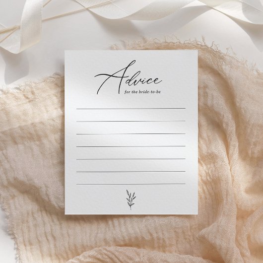 Carte de conseil en Fête des mariées minimale simp