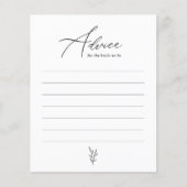 Carte de conseil en Fête des mariées minimale simp (Devant)