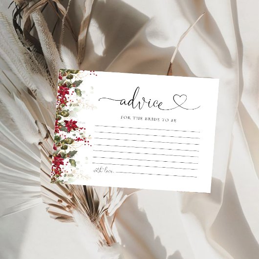 Carte de conseil en Fête des mariées Red Poinsetti