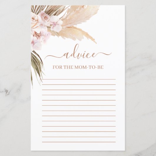 Carte de conseil en graminées Pampas (Devant)