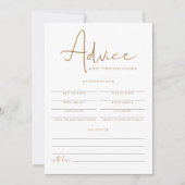 Carte de conseil et de prédictions du Baby shower  (Devant)