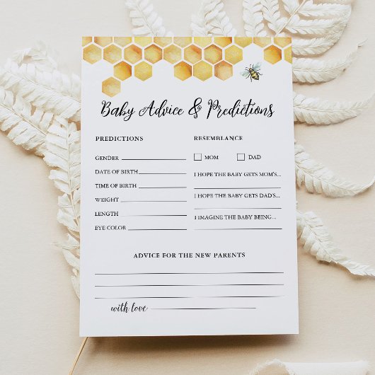 Carte de conseil et de prédictions du Baby shower 