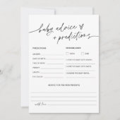 Carte de conseil et de prédictions du Baby shower  (Devant)