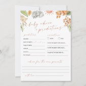 Carte de conseil et de prédictions du Baby shower  (Devant)