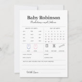 Carte de conseil et de prévision de Baby shower pe (Devant)