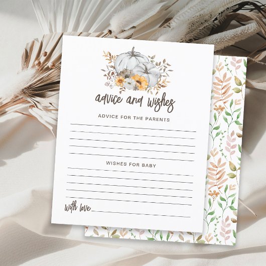 Carte de conseil et de souhaits Citrouille d'autom