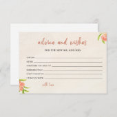 Carte de conseil et de souhaits de Fête des mariée (Devant / Derrière)