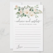 Carte de conseil et de souhaits de fleurs de rose  (Devant)