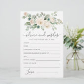 Carte de conseil et de souhaits de fleurs de rose  (Debout devant)