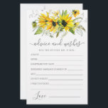 Carte de conseil et de souhaits de fleurs de tourn<br><div class="desc">Une belle bordure fleurie de tournesol jaune surplombe cette carte de Conseils et Voeux.</div>
