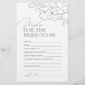 Carte de conseil et de souhaits de mariages florau (Devant)