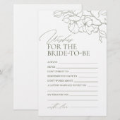 Carte de conseil et de souhaits de mariages florau (Devant / Derrière)