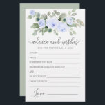 Carte de conseil et de souhaits Floral Rose bleu<br><div class="desc">Une belle bordure florale rose pastel bleu poussiéreux vient compléter cette carte de Conseils et Voeux. Si vous avez besoin d'autres produits correspondants s'il vous plaît m'envoyer un message.</div>